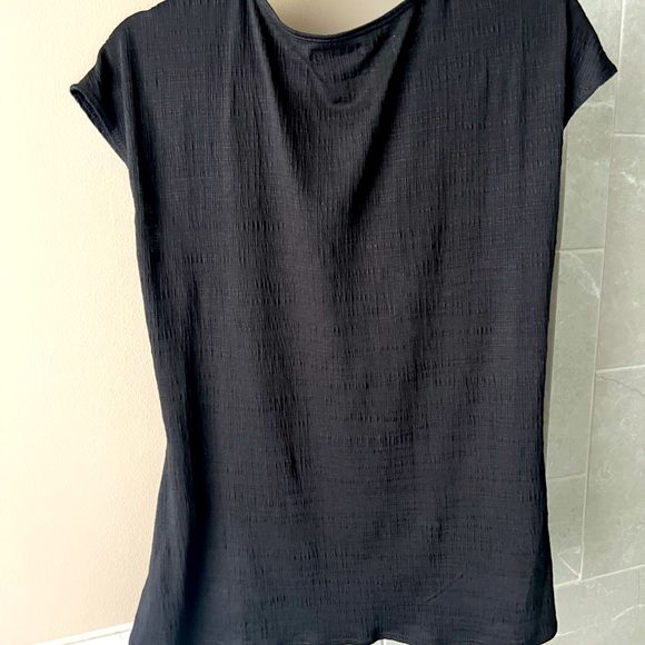 Black V Neck Short SleeveTop - Picture 4 of 4